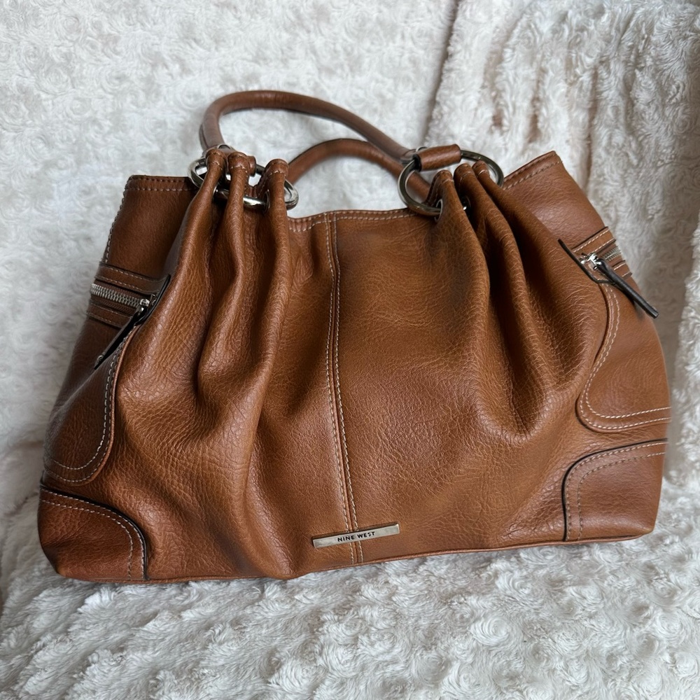 Nine West Brown Leather Women's Shoulder Bag